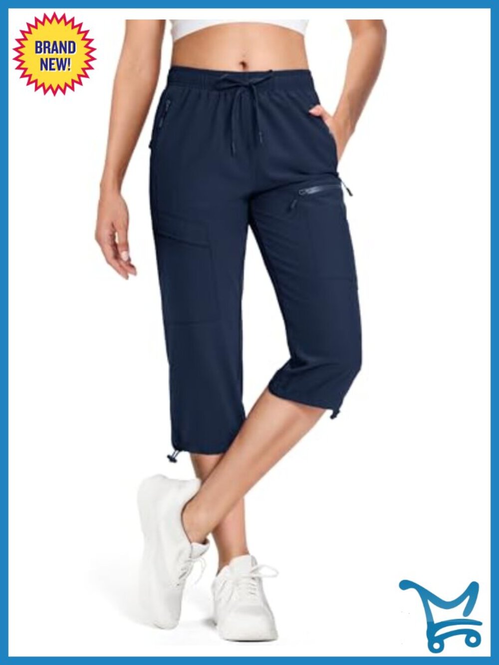 Women's Quick-Dry UPF 50+ Hiking Capri Pants, 5 Pockets, Lightweight
